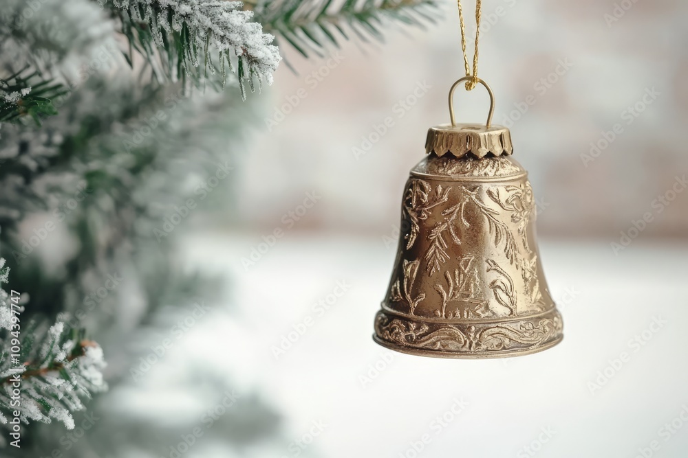 Christmas bell decoration on white background Christmas bell decoration on white background