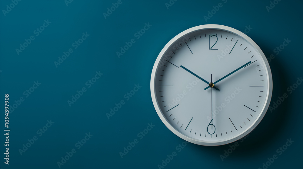 clock on blue wall ai generative clock on blue wall ai generative