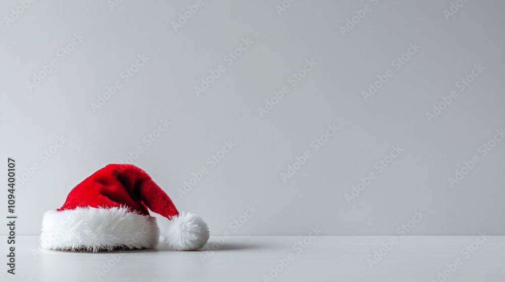 Fototapeta premium Santa Hat on White Background