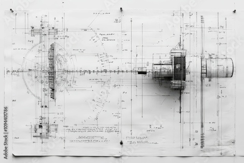 Architectural blueprint; detailed building design.