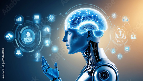 Wallpaper Mural illustration of artificial intelligence and internet systems Torontodigital.ca