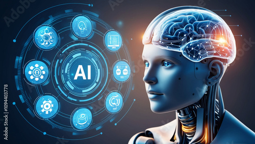 Wallpaper Mural illustration of artificial intelligence and internet systems Torontodigital.ca