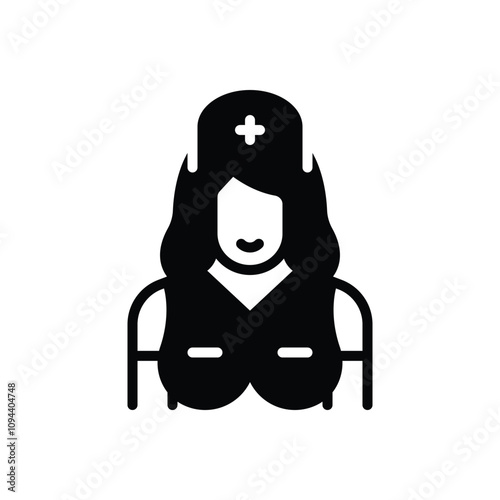 Black solid icon for nurse