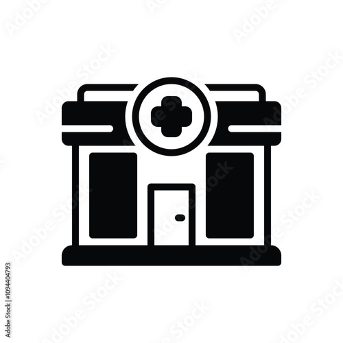 Black solid icon for pharmacy