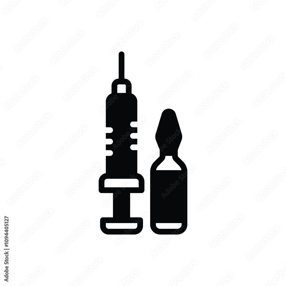 Black solid icon for vaccination Black solid icon for vaccination