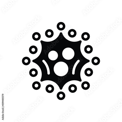 Black solid icon for virus