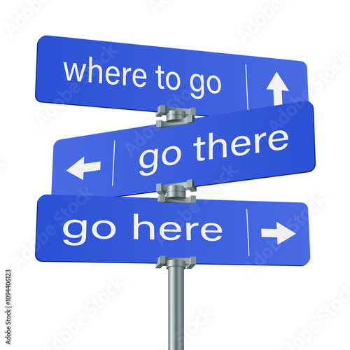 Road signs of the direction of movement. Vector illustration. Sketch for creativity.