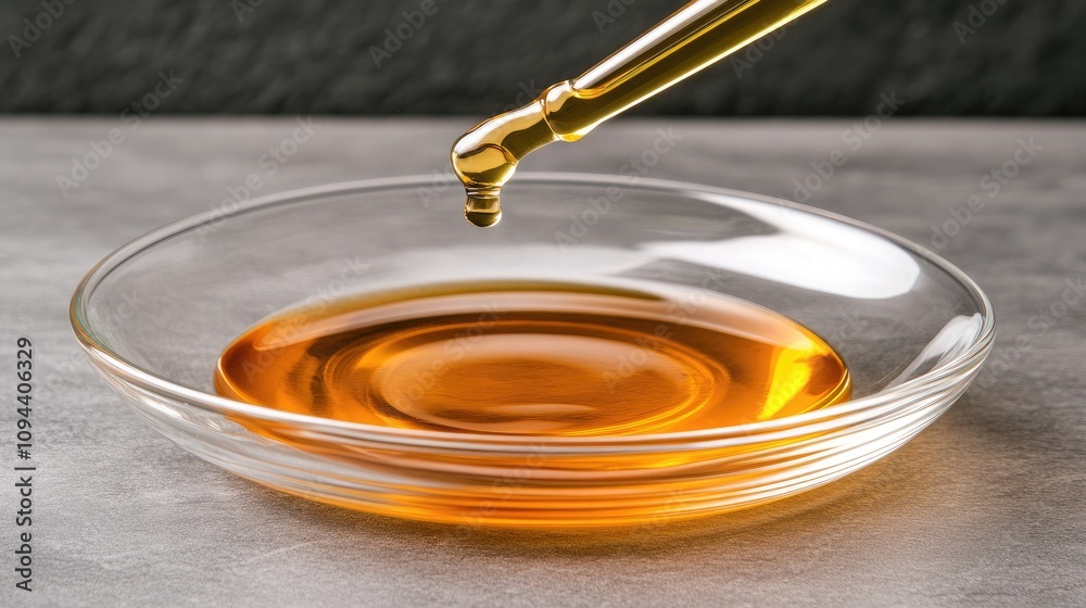 A dropper releases a transparent liquid onto a surface, forming bubbles and splashes, evoking curiosity about the underlying details A dropper releases a transparent liquid onto a surface, forming bubbles and splashes, evoking curiosity about the underlying details
