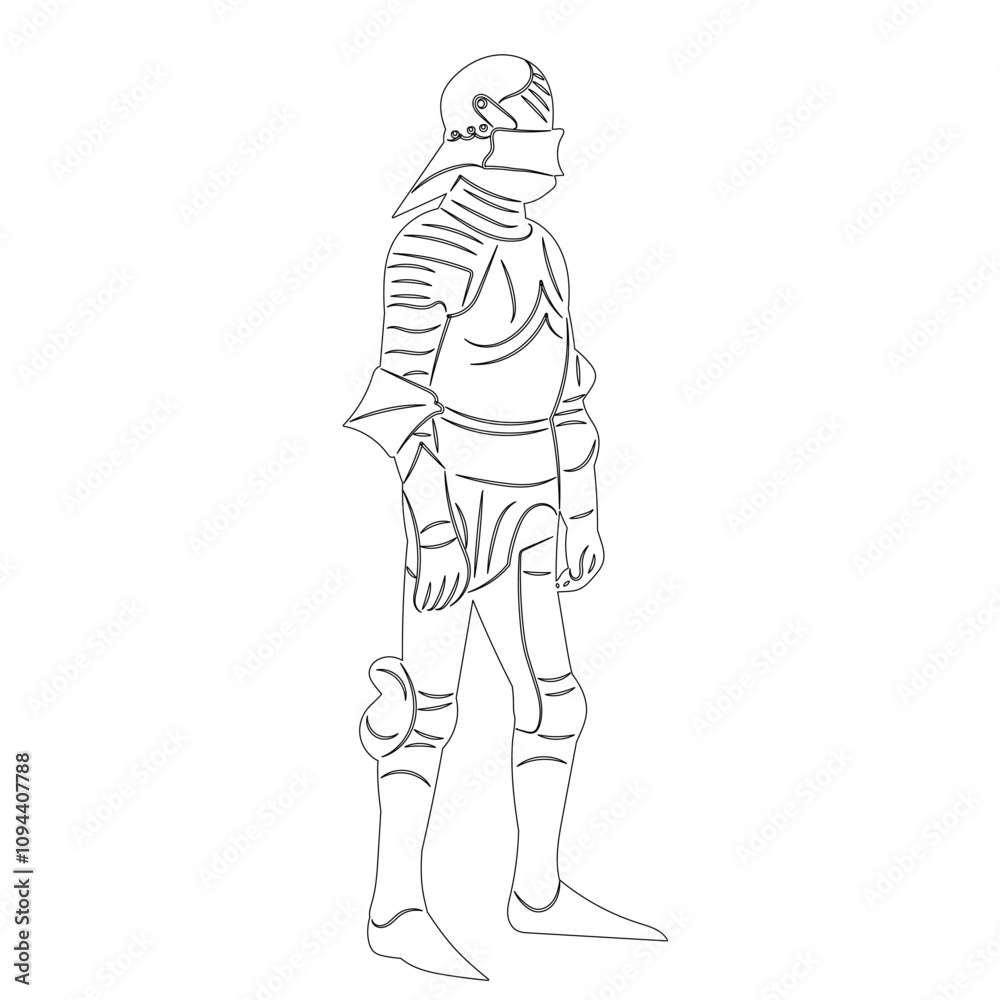 knight sketch, outline, vector knight sketch, outline, vector