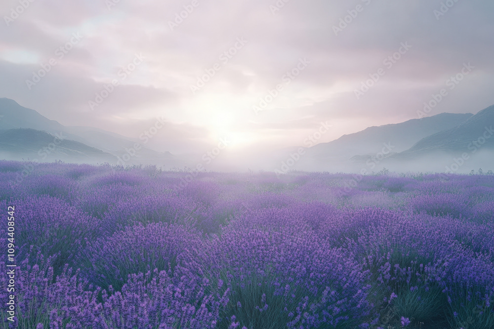 Fototapeta premium Scenic Mountain Field with Vibrant Wildflowers