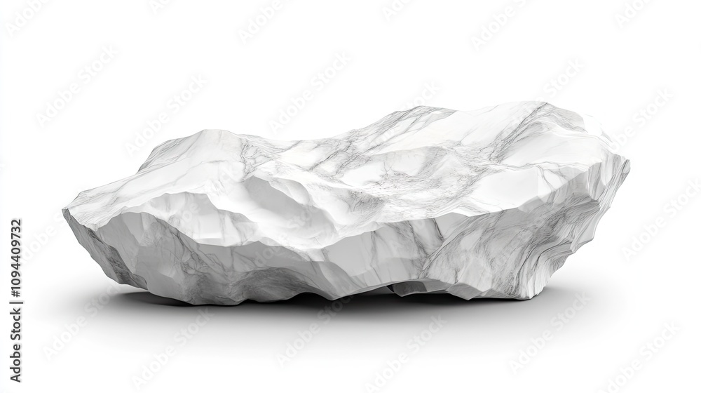 Obraz premium A textured marble rock displaying elegant white and grey veining, perfect for natural and artistic compositions.