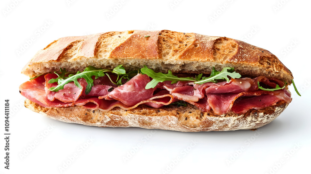 andwiches with ham cheese and tomato sandwich isolated on white background, Selective focus on the front side andwiches with ham cheese and tomato sandwich isolated on white background, Selective focus on the front side
