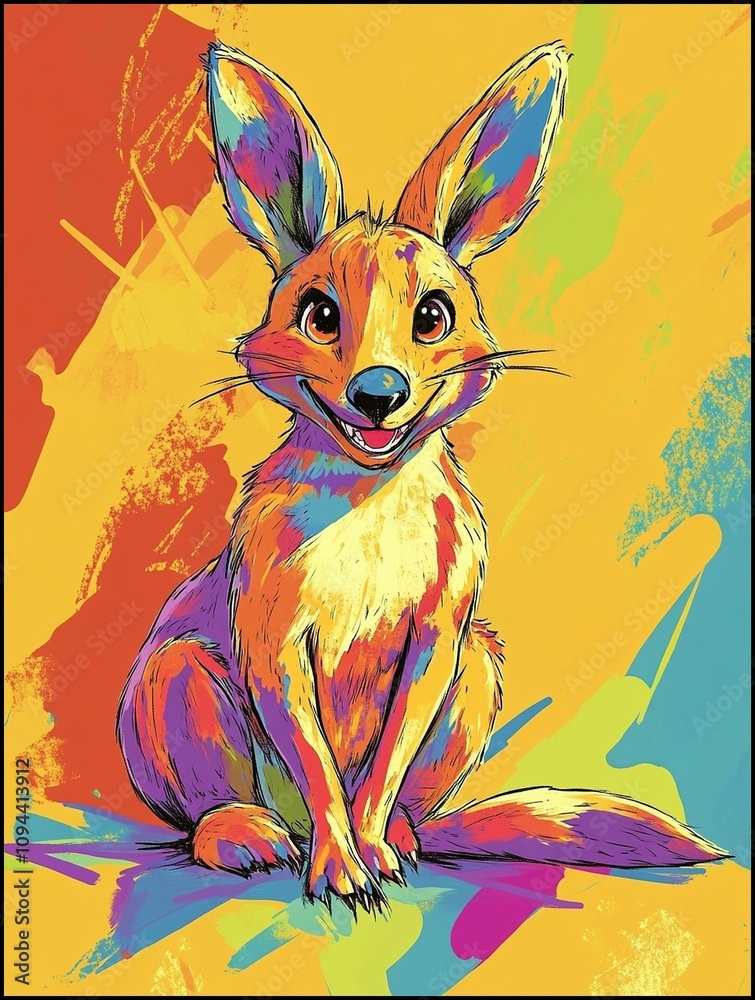 Fototapeta premium Graffiti-Colored Cartoon Creature