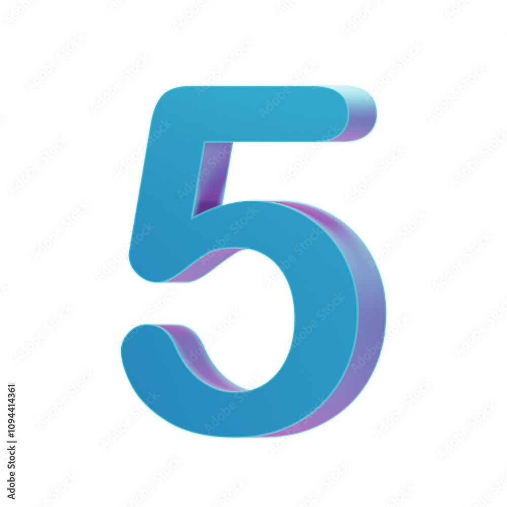 Number 5 3D Illustration Number 5 3D Illustration