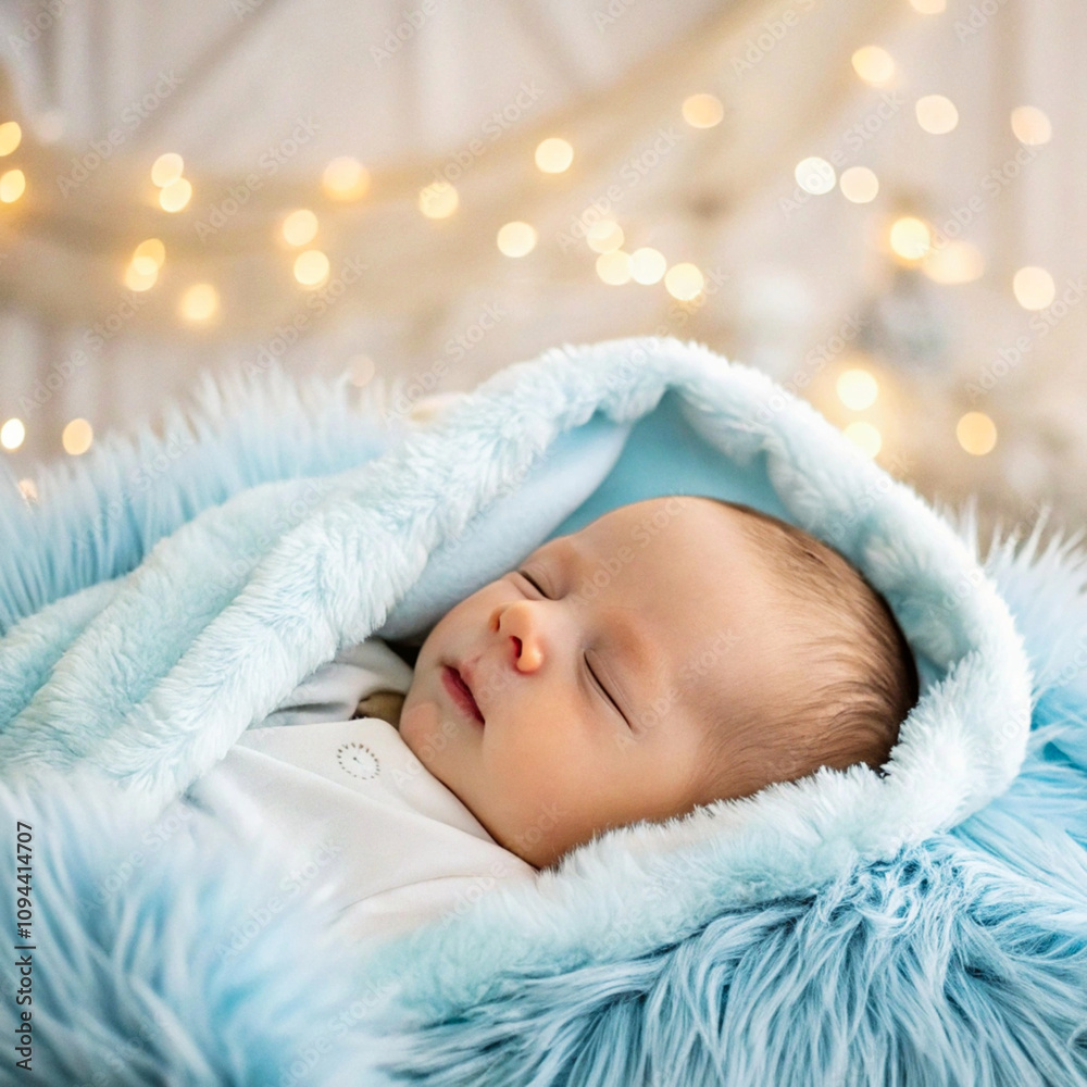 Image of baby on soft blanket Image of baby on soft blanket