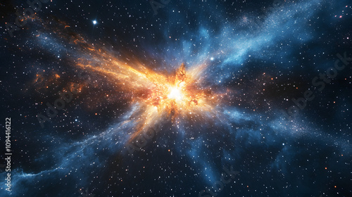 A star going nova erupting in a radiant explosion of light and energy across the cosmos.