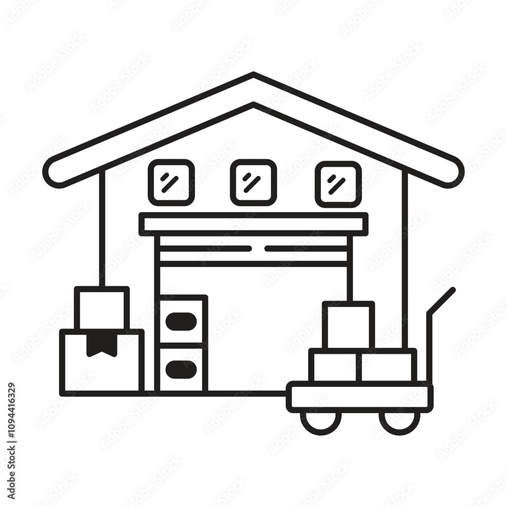 warehouse icon vector on white background warehouse icon vector on white background