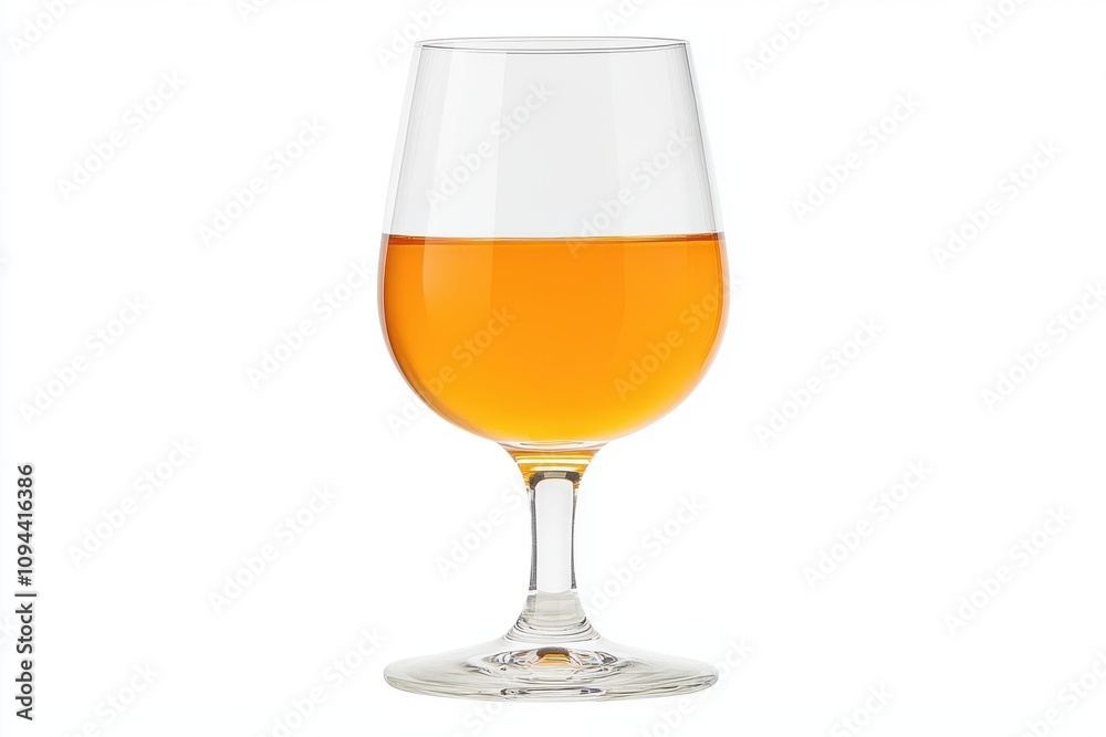 glass of brandy juice on white background glass of brandy juice on white background