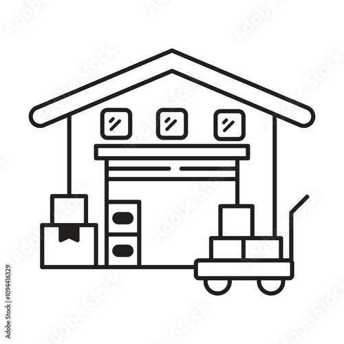 warehouse icon vector on white background