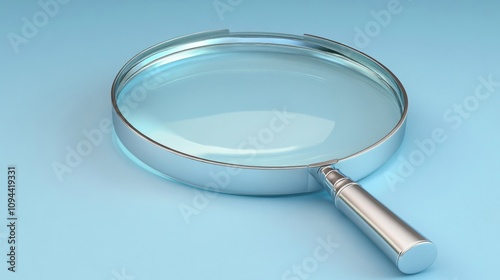 Magnifying glass isolated on a blue background for business concepts