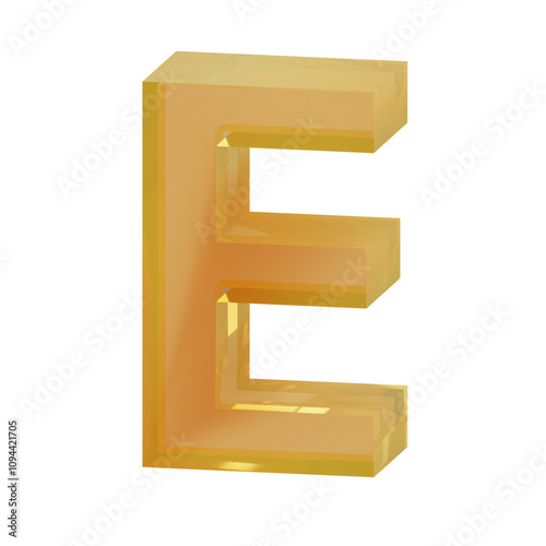 Alphabet E 3D Illustration 