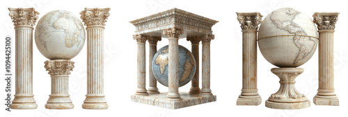 Wallpaper Mural Classical Architecture with Globe on Transparent Background Torontodigital.ca