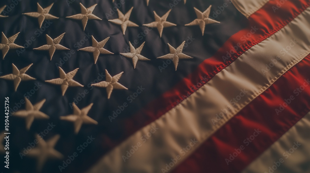 Fototapeta premium American Flag in Warm Sunlight