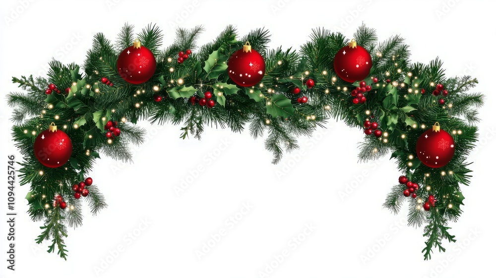 christmas frame with fir branches
