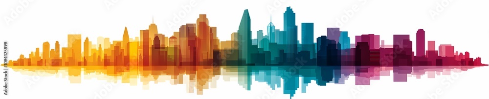 Vibrant Urban Geometry: Minimalist Cityscape Vector Vibrant Urban Geometry: Minimalist Cityscape Vector
