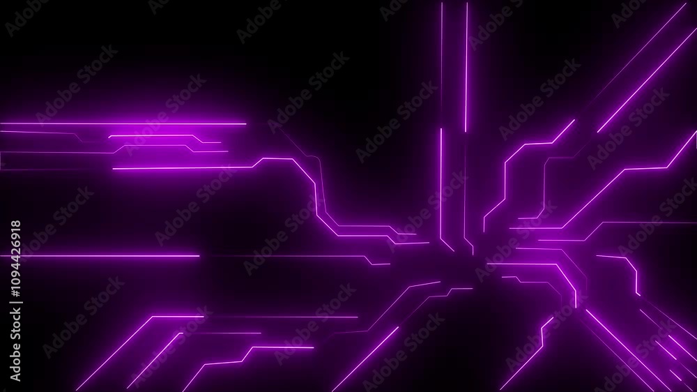 Futuristic Neon Purple Lines with Abstract Tech Background Futuristic Neon Purple Lines with Abstract Tech Background
