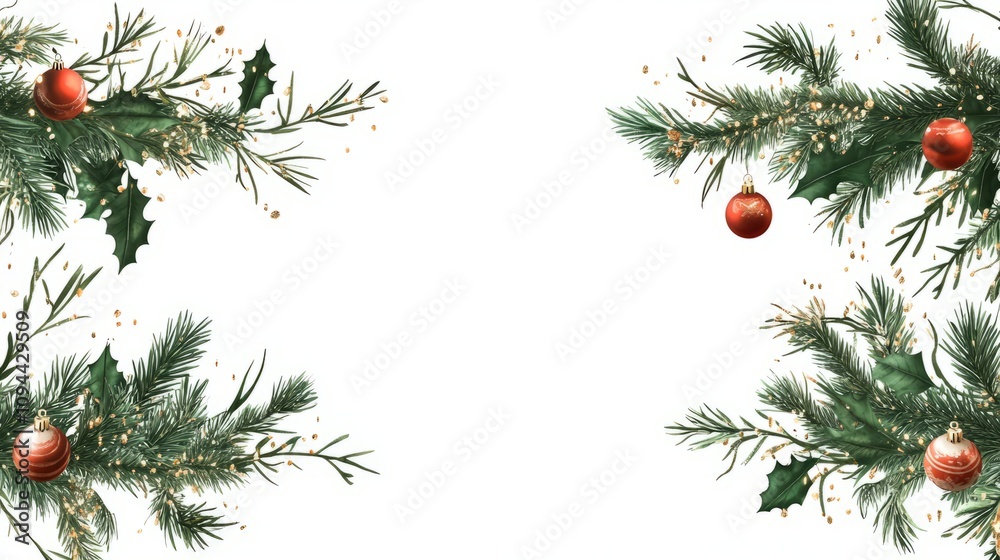 christmas tree branches with snow isolated on white christmas tree branches with snow isolated on white