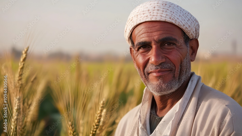 Middle Eastern farmer managing agricultural loans through a rural banking initiative in Cairo, Egypt Middle Eastern farmer managing agricultural loans through a rural banking initiative in Cairo, Egypt