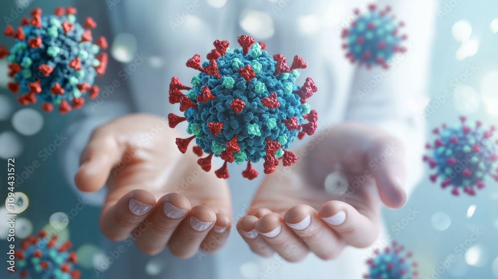 A visual representation of a virus. AI. A visual representation of a virus. AI.