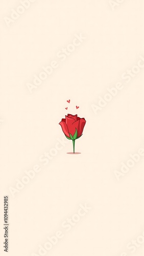 Minimalist Phone Background, Rose Flowers, Minimal Background
