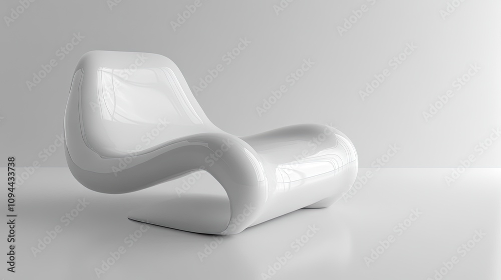 Sleek Modern Lounge Chair in Minimalist Space with Smooth Curves and Glossy Finish, Ideal for Contemporary Interior Design and Stylish Living Areas Sleek Modern Lounge Chair in Minimalist Space with Smooth Curves and Glossy Finish, Ideal for Contemporary Interior Design and Stylish Living Areas