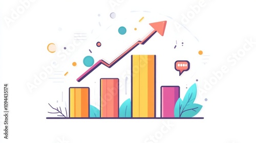 Bar graph icon symbolizing financial growth rendered in a clean style