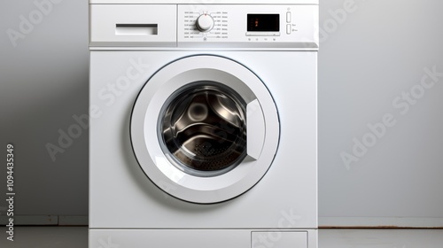 Wallpaper Mural Sleek contemporary washing machine showcased on a crisp white background in a studio setting Torontodigital.ca