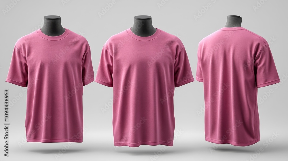 Baby Pink Raglan T-Shirt 3D Render Mockup. Generative AI Baby Pink Raglan T-Shirt 3D Render Mockup. Generative AI