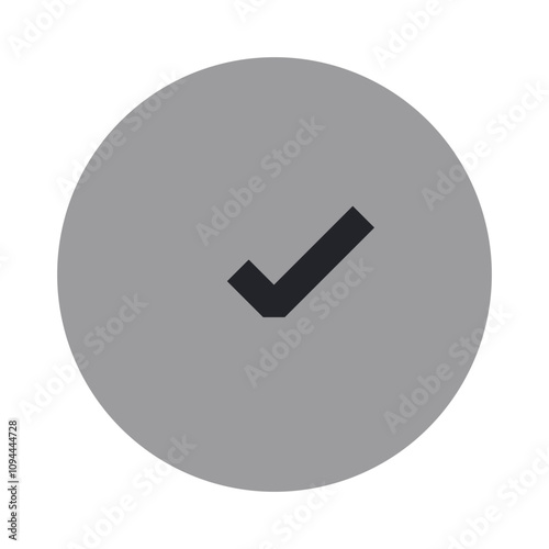 Free Download A black checkmark inside a gray circle symbolizes approval or completion. - GFXLoad