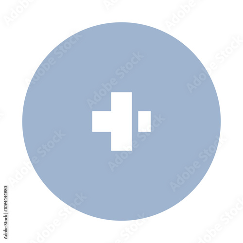 A white medical cross on a blue circle, symbolizing healthcare and medical services.