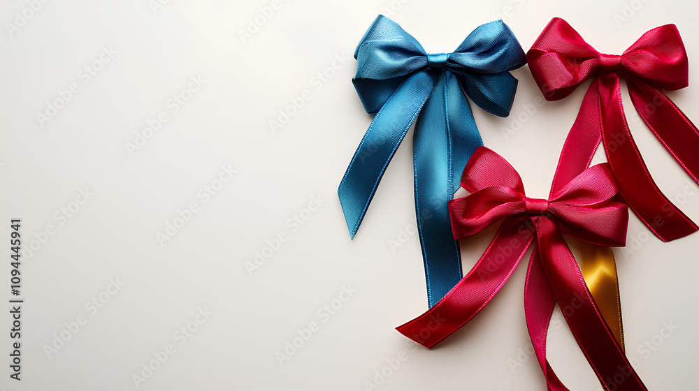 ribbon bows on a white background 