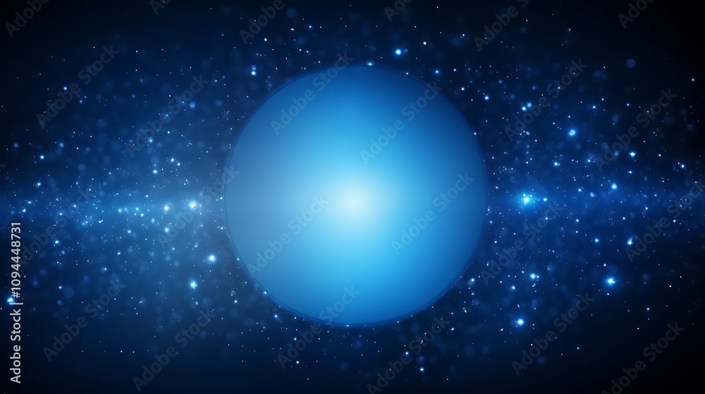 Abstract Blue Circle Background With Glowing Particles Abstract Blue Circle Background With Glowing Particles