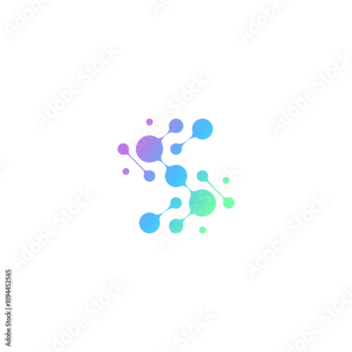 bio splash, pharma, clinic logo, abstract water, floral neuron logo plasma dynamic S vector. abstract, biotech atom, molecule, nano, sparkling water.