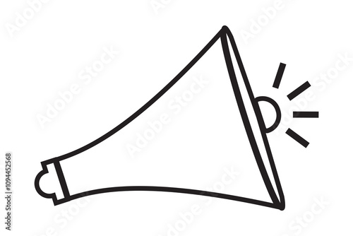 Megaphone icon vector and Loudspeaker megaphone symbol on white background.