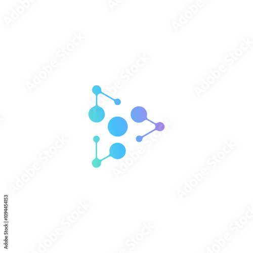 bio splash, pharma, clinic logo, abstract water, floral neuron logo plasma water triangle geometric vector. abstract, biotech atom, molecule, nano, sparkling water.