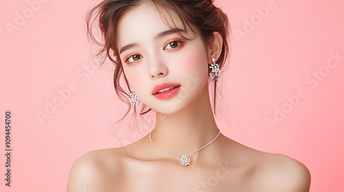The beauty of diamonds and their luxury suit the beautiful scenery. For couples or ladies, look good and stylish. and space for writing text