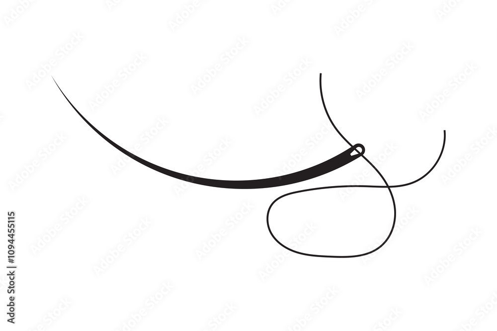 Surgical Suture Needle and thread silhouette Icon vector. vector illustration. Surgical Suture Needle and thread silhouette Icon vector. vector illustration.