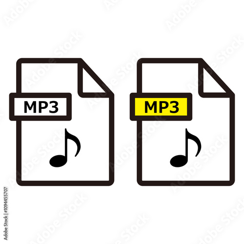MP3形式のファイルのアイコンセット
