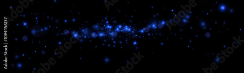 Light blue glow effect. Dust, luxurious decoration. Vector illustration. Christmas flash.