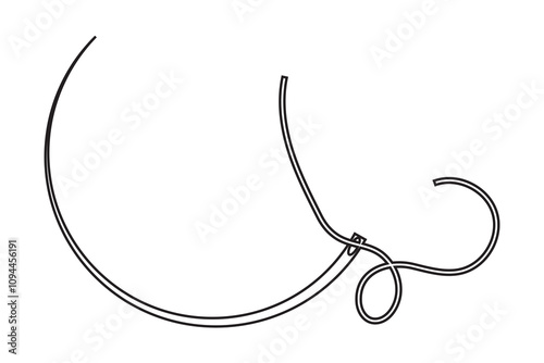 Surgical Suture Needle and thread silhouette Icon vector. vector illustration.